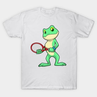 Frog at Tennis with Tennis racket T-Shirt